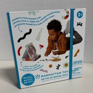 Manhattan Toys on-the-go Making Faces magnetic easel box 44 pieces 3+ years NWOT
